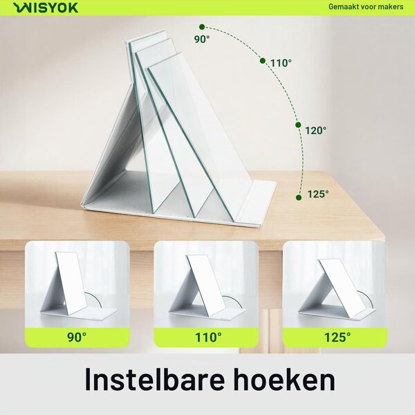 Skládací kosmetické zrcadlo cestovní zrcadlo - 160 x 120 mm - Bílé - Pouzdro zPolyuretankůže