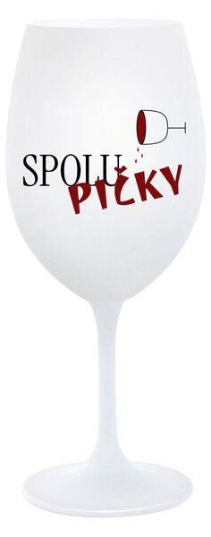 SPOLUPIČKY - bílá sklenice na víno 350 ml