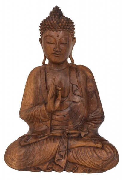 Buddha ze dřeva stromu Suar, 34x14x50cm