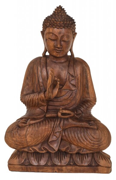 Buddha ze dřeva stromu Suar, 31x17x49cm