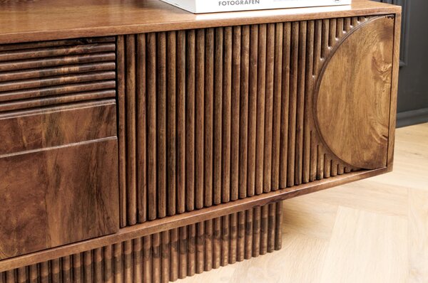 Massive home | TV stolek ART DECO 200cm 3D mangové dřevo hnědá