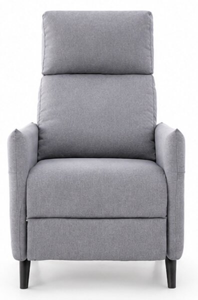 Relaxační polohovací TV křeslo, dřevo/kov/látka, 105x68x80 cm, nohy tmavé/šedá, Dekorino KR20260137