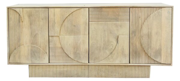 Massive home | Komoda ART DECO 170cm 3D mangové dřevo, přírodní bílá
