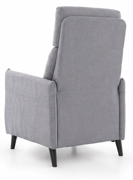 Relaxační polohovací TV křeslo, dřevo/kov/látka, 105x68x80 cm, nohy tmavé/šedá, Dekorino KR20260137