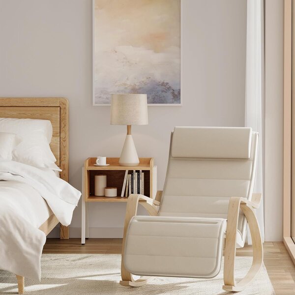 Houpací křeslo, lenoška Songmics SWING nosnost 150kg, 67x115x91cm, béžová