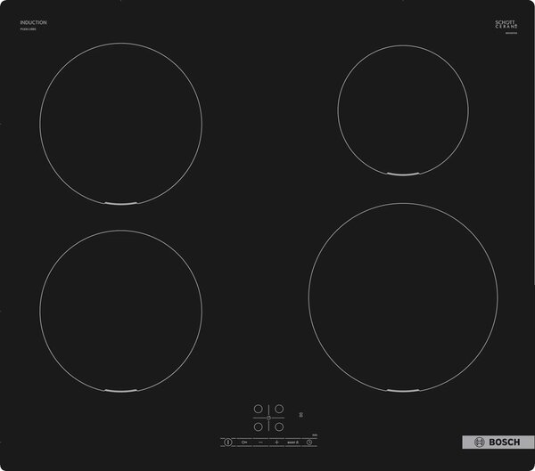 Bosch Serie 4 PUE611BB5D varná deska Černá Vestavěné 59.2 cm Indukční varná deska se zónami 4 zóna/zón