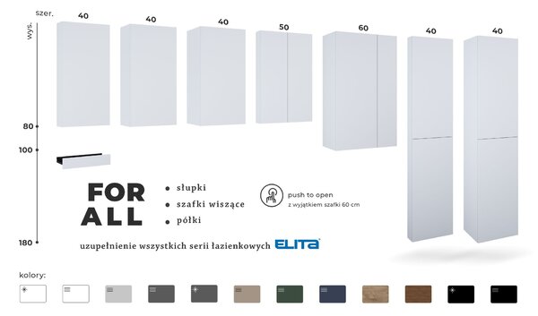 Elita For All skříňka 60x31.6x100 cm boční závěsná dub RE140600067050