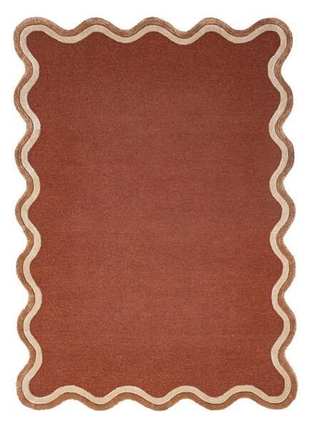 Ručně tkaný koberec s příměsí vlny v terakotové barvě 120x170 cm Rivo Wool – Flair Rugs