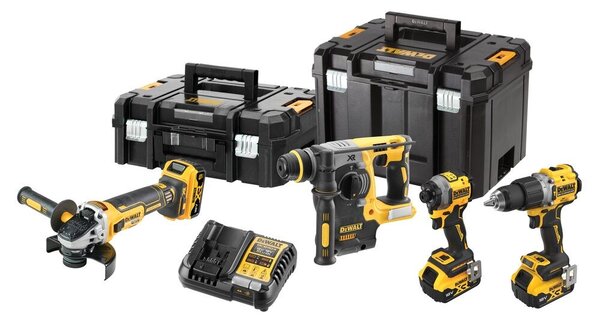 DeWalt DCK429P3T-QW Kombinovaná sada DCD805 + DCG405 + DCH273 + DCF850, 18 V černá, žlutá