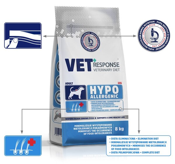 VRE VET RESPONSE Hypoallergenic - suché krmivo pro psy - 8kg