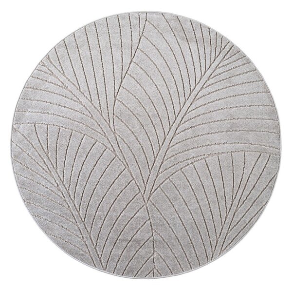 Kulatý vnitřní a venkovní koberec ve stříbrné barvě ø 120 cm Nova 1203 – Ayyildiz Carpets