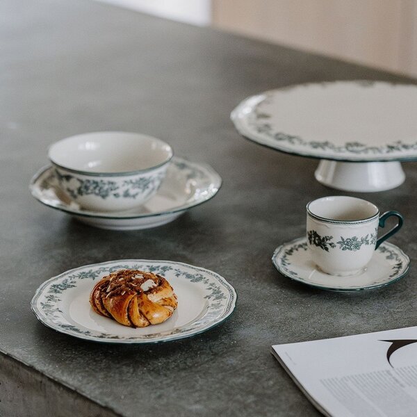 Zelený/slonovinový dezertní porcelánový talíř ø 21,5 cm Cyril – S|P Collection