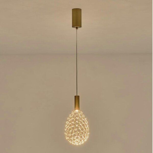 LED Lustr na lanku PERFORATO LED/6,3W/230V 3000K zlatá pr. 14 cm