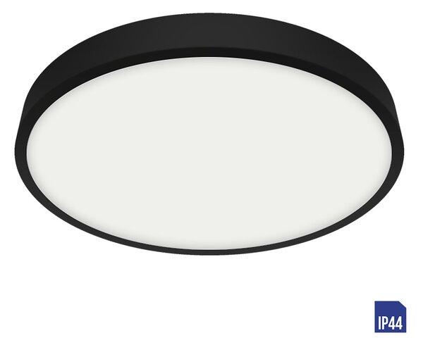 LENYS koupelnové přisazené svítidlo LED 24W 2040lm 4000K 24cm kulaté IP44, černé