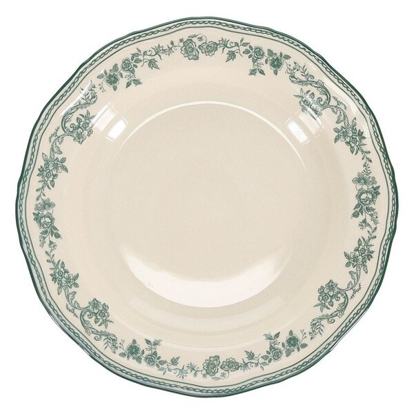 Zelený/slonovinový hluboký porcelánový talíř ø 23 cm Cyril – S|P Collection