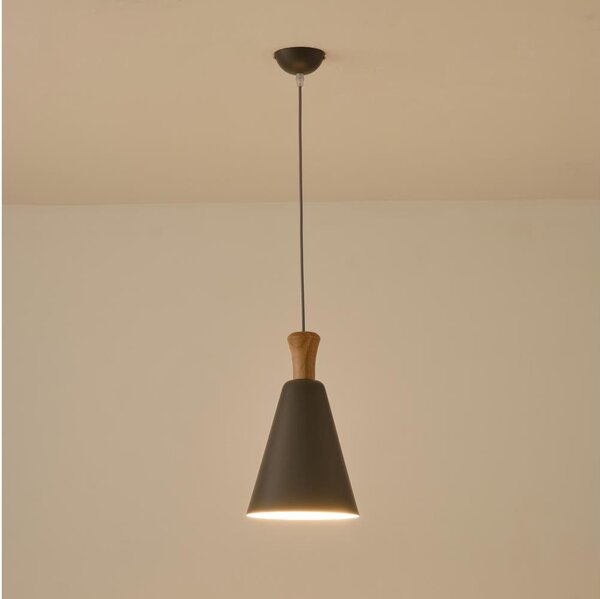 Lustr na lanku SIMPLO 1xE27/15W/230V šedá pr. 20 cm