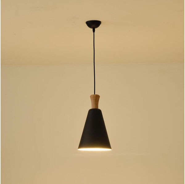 Lustr na lanku SIMPLO 1xE27/15W/230V černá pr. 20 cm