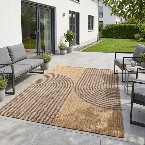 Černý/hnědý vnitřní a venkovní koberec 140x200 cm Mira 1453 – Ayyildiz Carpets
