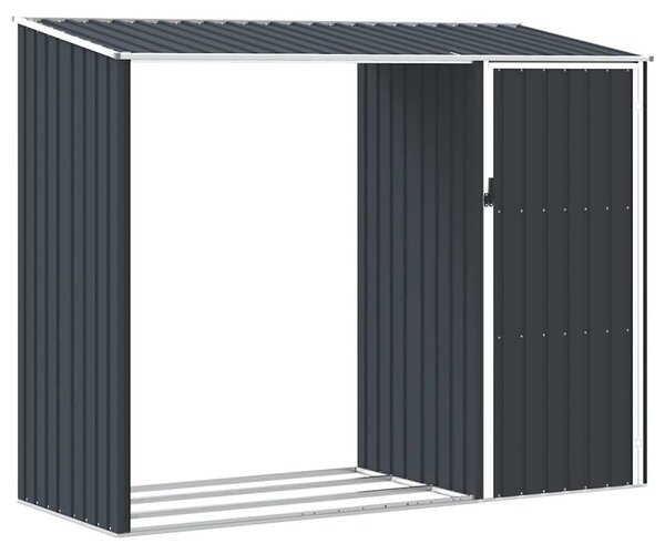 Zahradní domek 2 v 1 – skladovací budka – barva antracit – pozinkovaná ocel – rozměry 245 x 98 x 159 cm