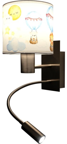 Brilagi - LED Flex. lampa BOBO 1xE27/25W/230V + LED/3W m. chrom/bílá/zvířátka