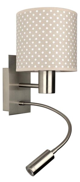 Brilagi - LED Flex. lampa BOBO 1xE27/25W/230V + LED/3W m. chrom/béžová/puntíky
