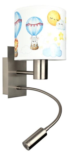 Brilagi - LED Flex. lampa BOBO 1xE27/25W/230V + LED/3W m. chrom/bílá/zvířátka