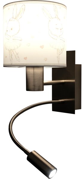 Brilagi - LED Flex. lampa BOBO 1xE27/25W/230V + LED/3W m. chrom/bílá/králíčci