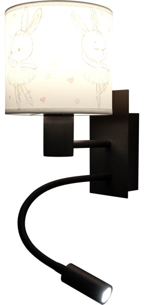 Brilagi - LED Flex. lampa BOBO 1xE27/25W/230V + LED/3W černá/bílá/králíčci