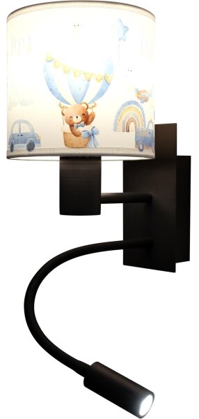 Brilagi - LED Flex. lampa BOBO 1xE27/25W/230V + LED/3W černá/bílá/modrá/medvídci