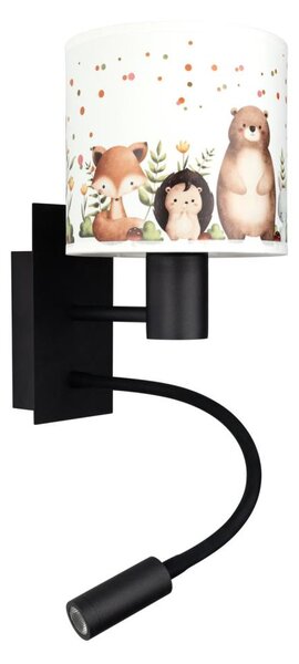 Brilagi - LED Flex. lampa BOBO 1xE27/25W/230V + LED/3W černá/bílá/zvířátka