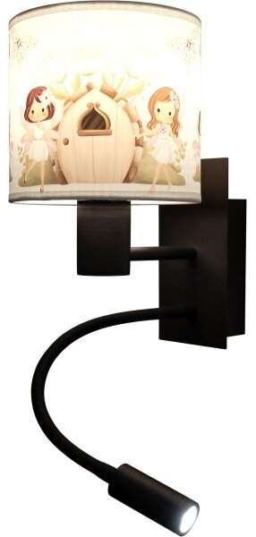 Brilagi - LED Flex. lampa BOBO 1xE27/25W/230V + LED/3W černá/bílá/růžová/víly