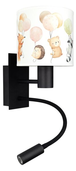 Brilagi - LED Flex. lampa BOBO 1xE27/25W/230V + LED/3W černá/bílá/zvířátka
