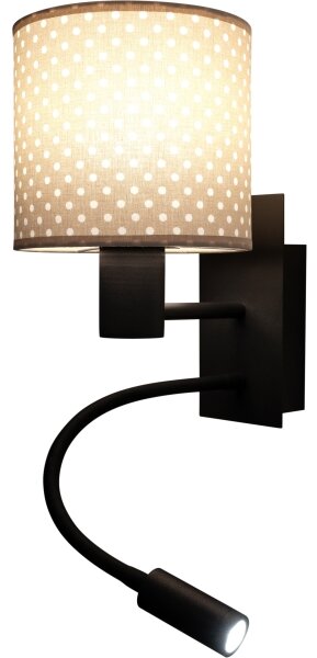 Brilagi - LED Flex. lampa BOBO 1xE27/25W/230V + LED/3W černá/béžová/puntíky