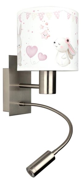 Brilagi - LED Flex. lampa BOBO 1xE27/25W/230V + LED/3W m. chrom/krémová/králíčci