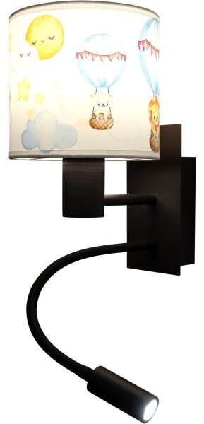 Brilagi - LED Flex. lampa BOBO 1xE27/25W/230V + LED/3W černá/bílá/zvířátka