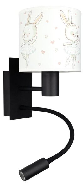 Brilagi - LED Flex. lampa BOBO 1xE27/25W/230V + LED/3W černá/bílá/králíčci