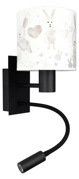 Brilagi - LED Flex. lampa BOBO 1xE27/25W/230V + LED/3W černá/bílá/králíčci