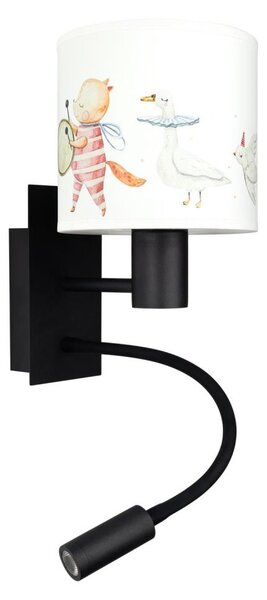Brilagi - LED Flex. lampa BOBO 1xE27/25W/230V + LED/3W černá/bílá/zvířátka