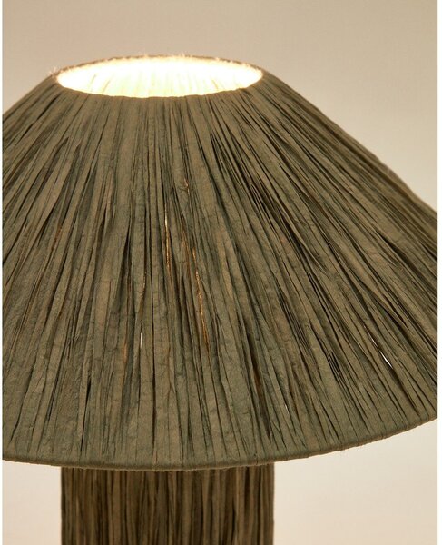 Khaki stolní lampa z rafie (výška 41 cm) Samse – Kave Home