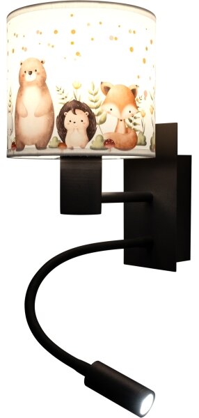 Brilagi - LED Flex. lampa BOBO 1xE27/25W/230V + LED/3W černá/bílá/zvířátka