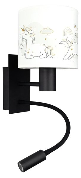 Brilagi - LED Flex. lampa BOBO 1xE27/25W/230V + LED/3W černá/bílá/jednorožci