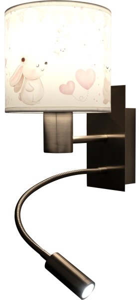 Brilagi - LED Flex. lampa BOBO 1xE27/25W/230V + LED/3W m. chrom/krémová/králíčci