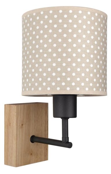 Brilagi - Nástěnná lampa BOBO WOOD 1xE27/25W/230V dub/černá/béžová/puntíky