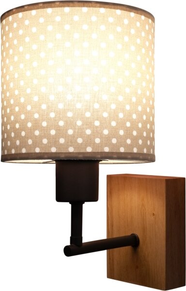 Brilagi - Nástěnná lampa BOBO WOOD 1xE27/25W/230V dub/černá/béžová/puntíky
