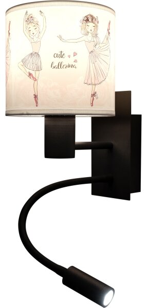 Brilagi - LED Flex. lampa BOBO 1xE27/25W/230V + LED/3W černá/bílá/růžová/baletky