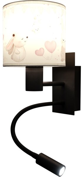 Brilagi - LED Flex. lampa BOBO 1xE27/25W/230V + LED/3W černá/krémová/králíčci
