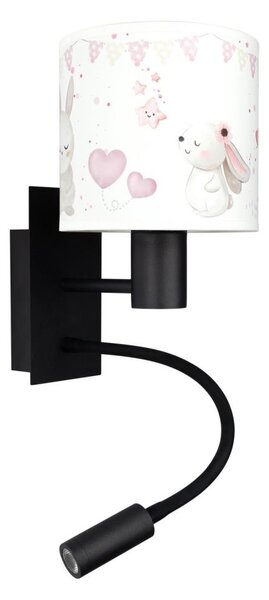 Brilagi - LED Flex. lampa BOBO 1xE27/25W/230V + LED/3W černá/krémová/králíčci