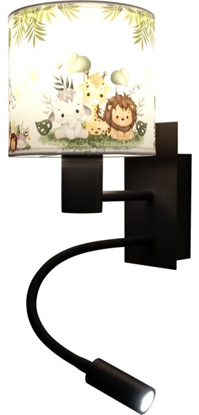 Brilagi - LED Flex. lampa BOBO 1xE27/25W/230V + LED/3W černá/bílá/zelená/džungle