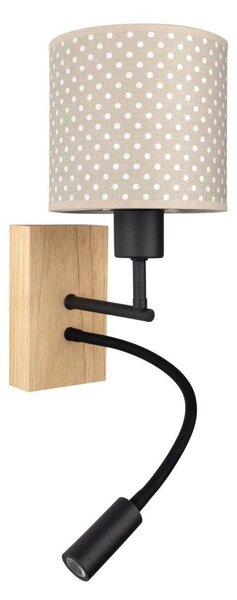 Brilagi - LED Flex. lampa BOBO WOOD 1xE27/25W/230V + LED/3W dub/černá/béž./punt