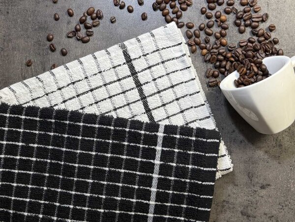 Jerry Fabrics Utěrky froté Olga černobílá, 2 ks